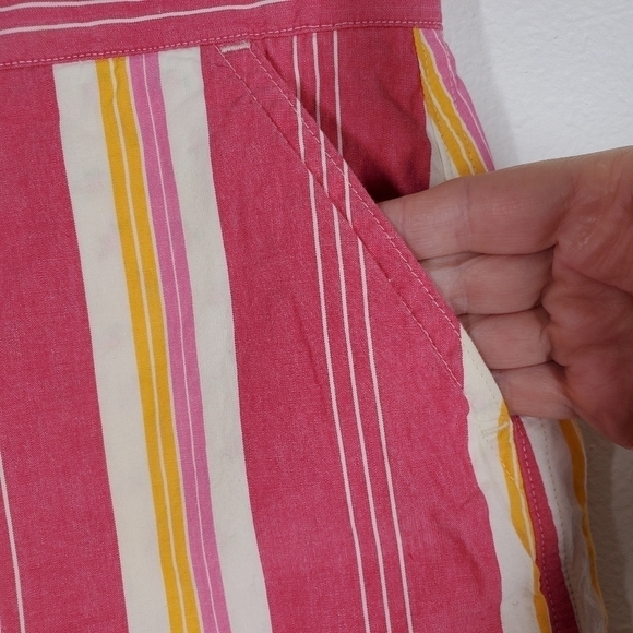 PINK STRIPED CUFFED SHORTS - Picture 5 of 10